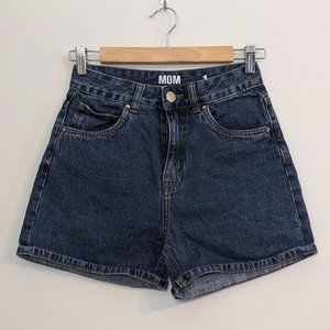 High-rise Mom Jean Shorts, Mid-wash blue denim, Size 1